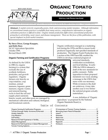 Organic Tomato Production - National Ag Risk Education Library