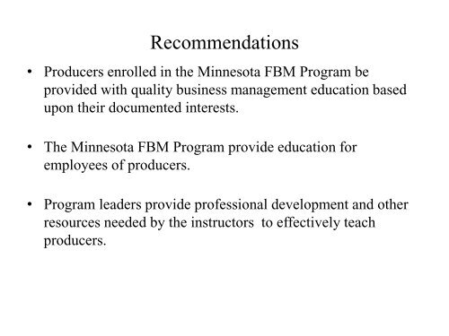 Education Needs and Delivery Preferences of MN FBM Producers