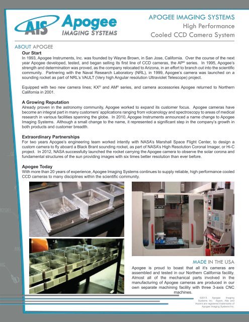 Product Overview Brochure - Apogee Instruments, Inc.
