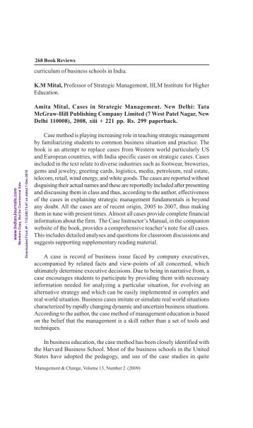1-Book Reviews - Cases in Strategic Management.pdf - Mimts.org