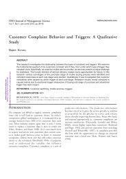 Customer Complaint Behavior and Triggers: A ... - Mimts.org