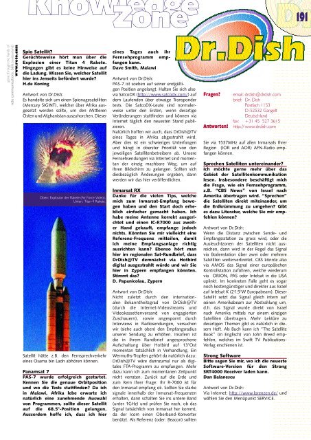 Bestellen Sie diesen Satelliten- Newsletter! - TELE-satellite ...