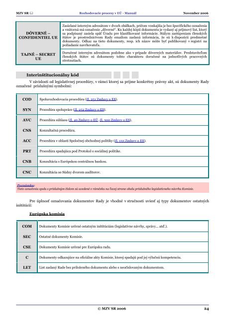 Rozhodovacie procesy v EÃ - Ministerstvo zahraniÄnÃ½ch vecÃ­ SR