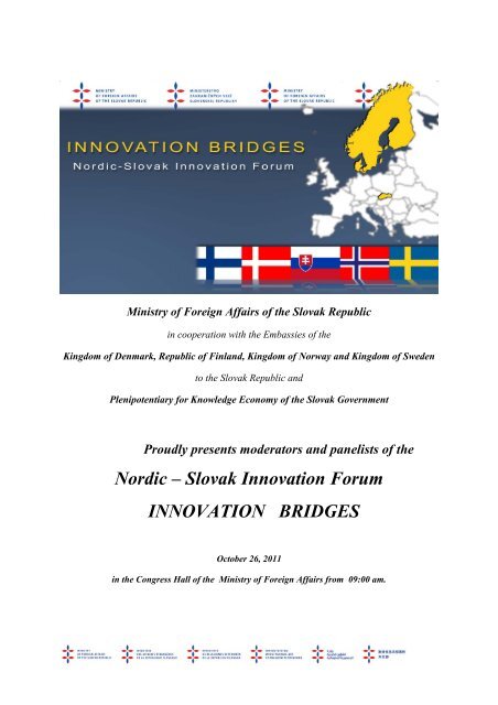 Nordic â Slovak Innovation Forum INNOVATION BRIDGES