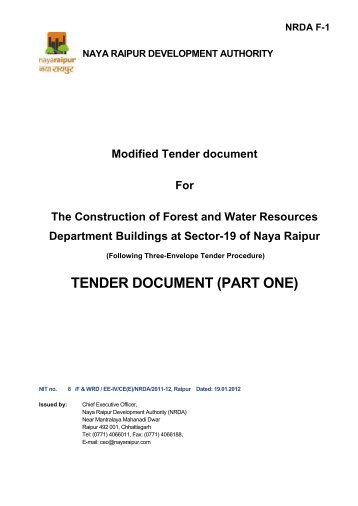 Modified Part 2 Tender Document - Naya Raipur