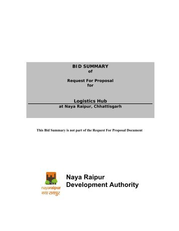 Bid Summary of Request for Proposal for Logistics ... - Naya Raipur