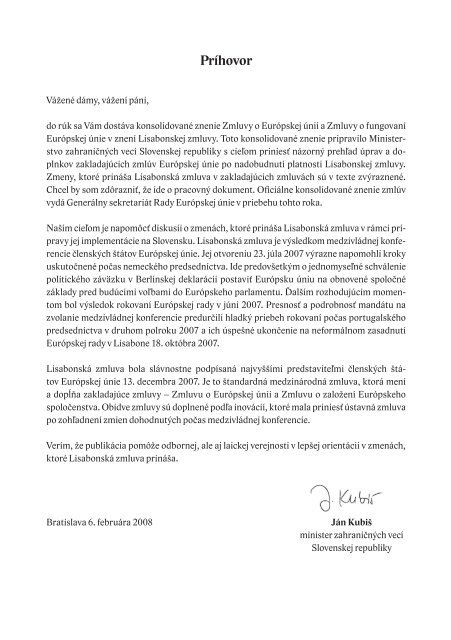 Zmluva o EÃ - Ministerstvo zahraniÄnÃ½ch vecÃ­ SR