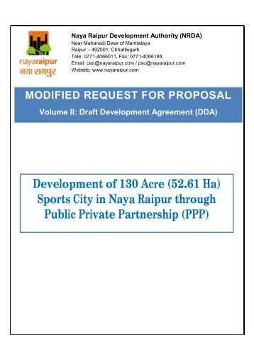 Modified RFP - Sports City_Volume II_Dev Agreement - Naya Raipur