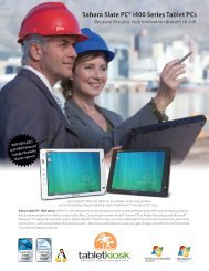 Sahara Slate PC® i400 Series Tablet PCs - TabletKiosk