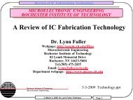 A Review of IC Fabrication Technology - People - Rochester Institute ...