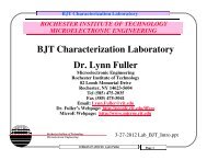 BJT Characterization Laboratory Dr. Lynn Fuller - People ...