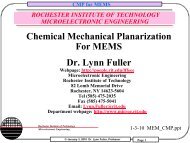 Chemical Mechanical Planarization For MEMS Dr. Lynn Fuller