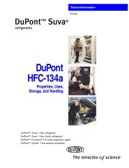 DuPont HFC-134a Properties Uses, Storage, and Handling - People