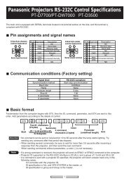 Panasonic Projectors RS-232C Control Specifications