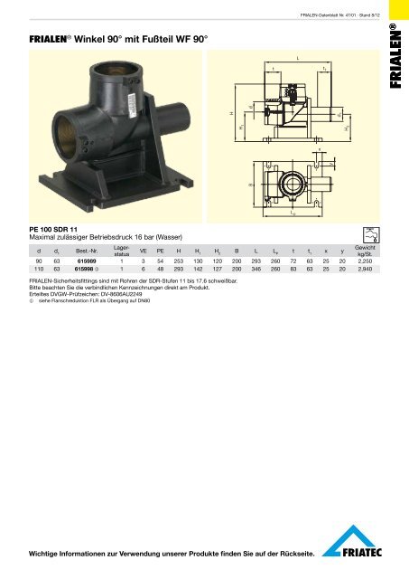 FRIALEN® Winkel 90° mit Fußteil WF 90°