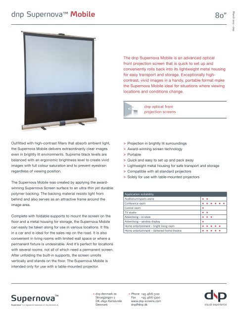 dnp Supernovaâ¢ Mobile 80â - DNP Screens