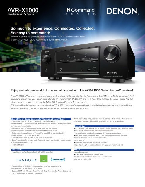 AVR-X1000 - Audio General Inc.