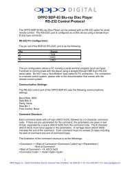 RS-232 Control Protocol - OPPO Digital