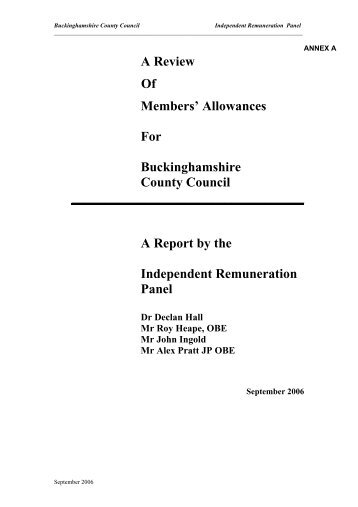 Allowances for Buckinghamshire County Council