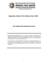 (Fire Safety) Order 2005 Fire Safety Self Assessment Form