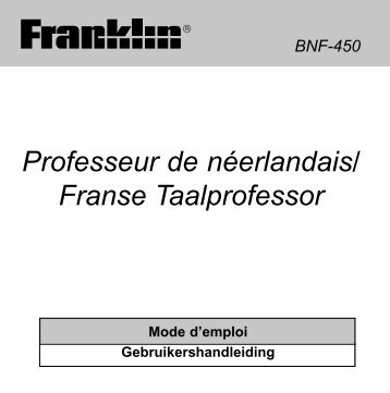 Professeur de néerlandais/ Franse Taalprofessor - Franklin ...