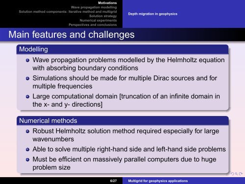 Solution of the three-dimensional Helmholtz equation using ... - cerfacs