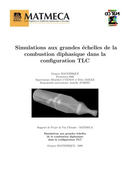 Simulations aux grandes Ã©chelles de la combustion ... - cerfacs