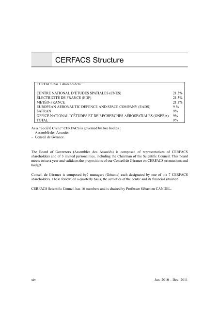 CERFACS CERFACS Scientific Activity Report Jan. 2010 â Dec. 2011