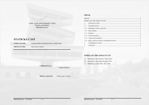 OralkovaRegina_Portfolio - ÄVUT v Praze, Fakulta architektury