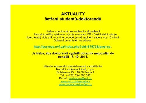 Informace pro novÃ© doktorandy â 2011/12 - ÄVUT v Praze, Fakulta ...