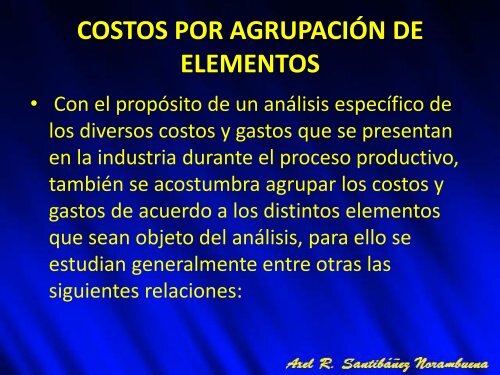 ELEMENTOS DE COSTOS