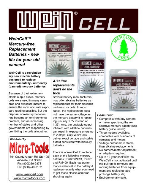 Weincella Mercury Free Replacement Batteries Micro Tools Weincella Mercury Free Replacement Batteries Micro Tools