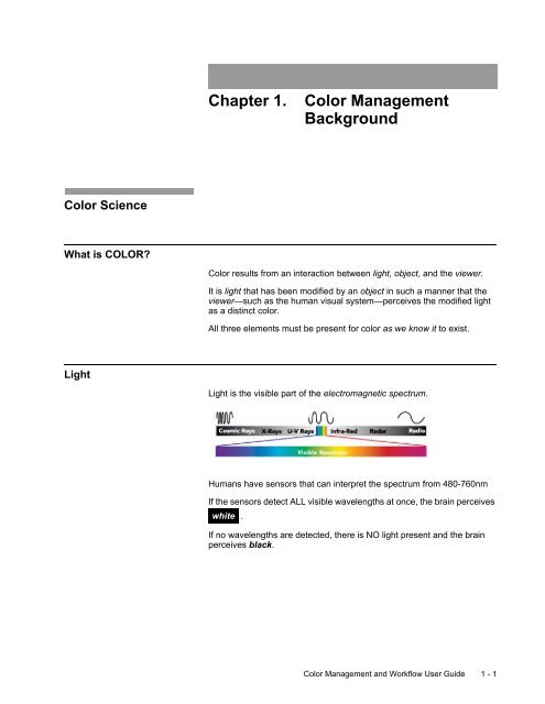 Chapter 1. Color Management Background - Kodak