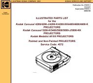 Illustrated Parts List for Kodak Carousel PROJECTORS - Micro-Tools