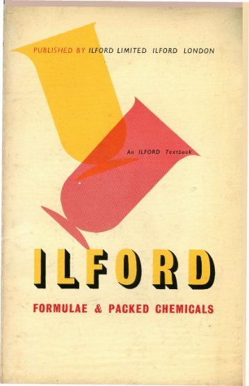 ILFORD FORMULAE - Photographic Memorabilia
