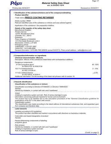 Material Safety Data Sheet - Spicers Canada