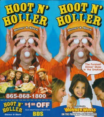 Hoot N Holler Dinner Show Pigeon Forge Brochure - The Great ...