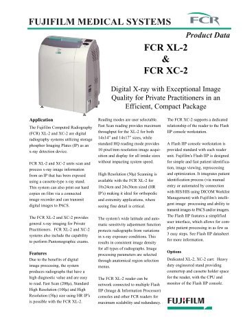 Fuji FCR XL-2-XC-2 Data Sheet.pdf - Custom X-Ray Digital Equipment