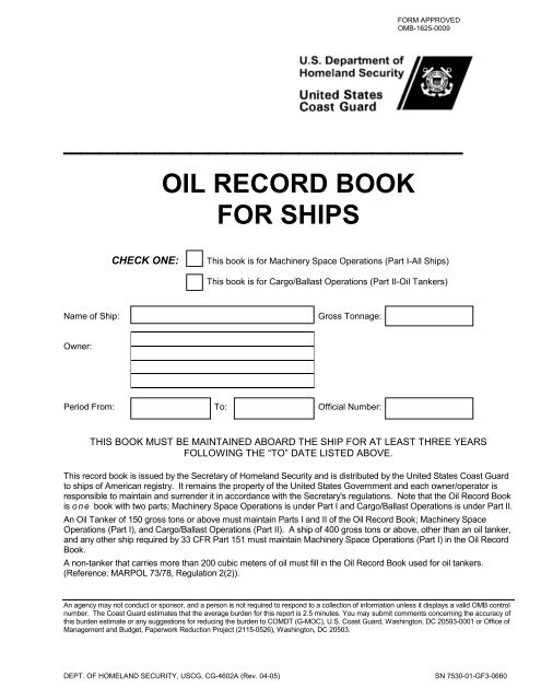 new oil record book - SNAME.org