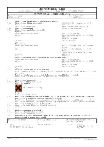 Bezpecnostni list - FUJIFILM Česká republika