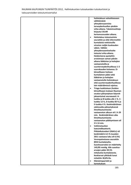 RAUMAN KAUPUNGIN TILINPÃÃTÃS 2012