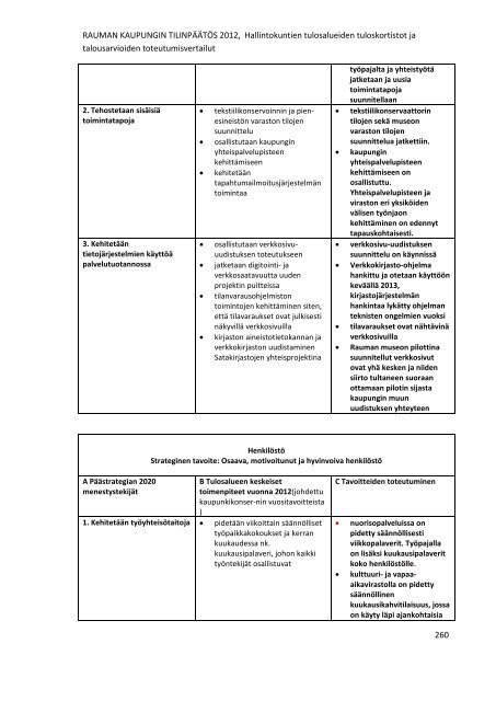 RAUMAN KAUPUNGIN TILINPÃÃTÃS 2012