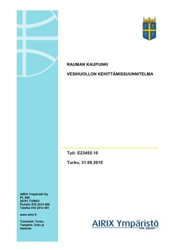 RAUMAN KAUPUNKI VESIHUOLLON KEHITTÃMISSUUNNITELMA ...