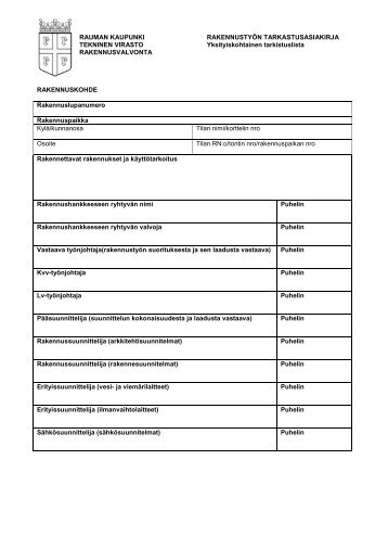 rakennustyÃ¶n tarkastusasiakirja - Rauma