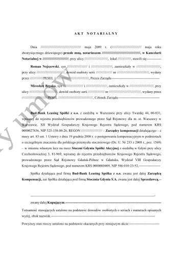 WARUNKOWA UMOWA SPRZEDAŻY [swwzor.pdf] - Stocznia ...