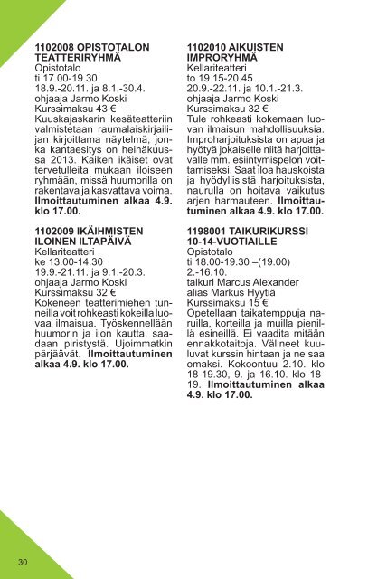 Lukuvuoden 2012-2013 opinto-ohjelma - Rauman kaupunki