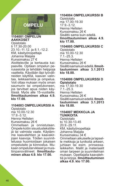 Lukuvuoden 2012-2013 opinto-ohjelma - Rauman kaupunki