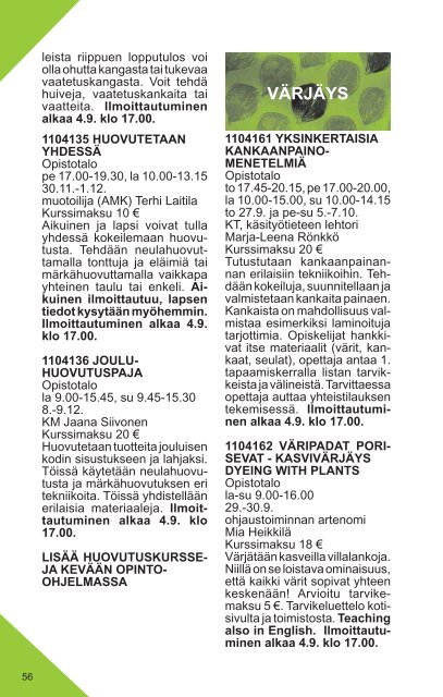 Lukuvuoden 2012-2013 opinto-ohjelma - Rauman kaupunki