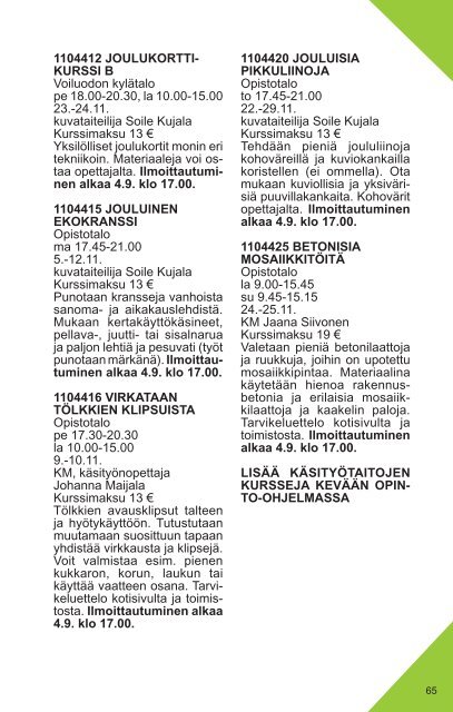 Lukuvuoden 2012-2013 opinto-ohjelma - Rauman kaupunki