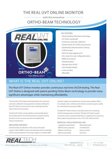 the real uvt online monitor ortho-beam technology - Thermo Fisher
